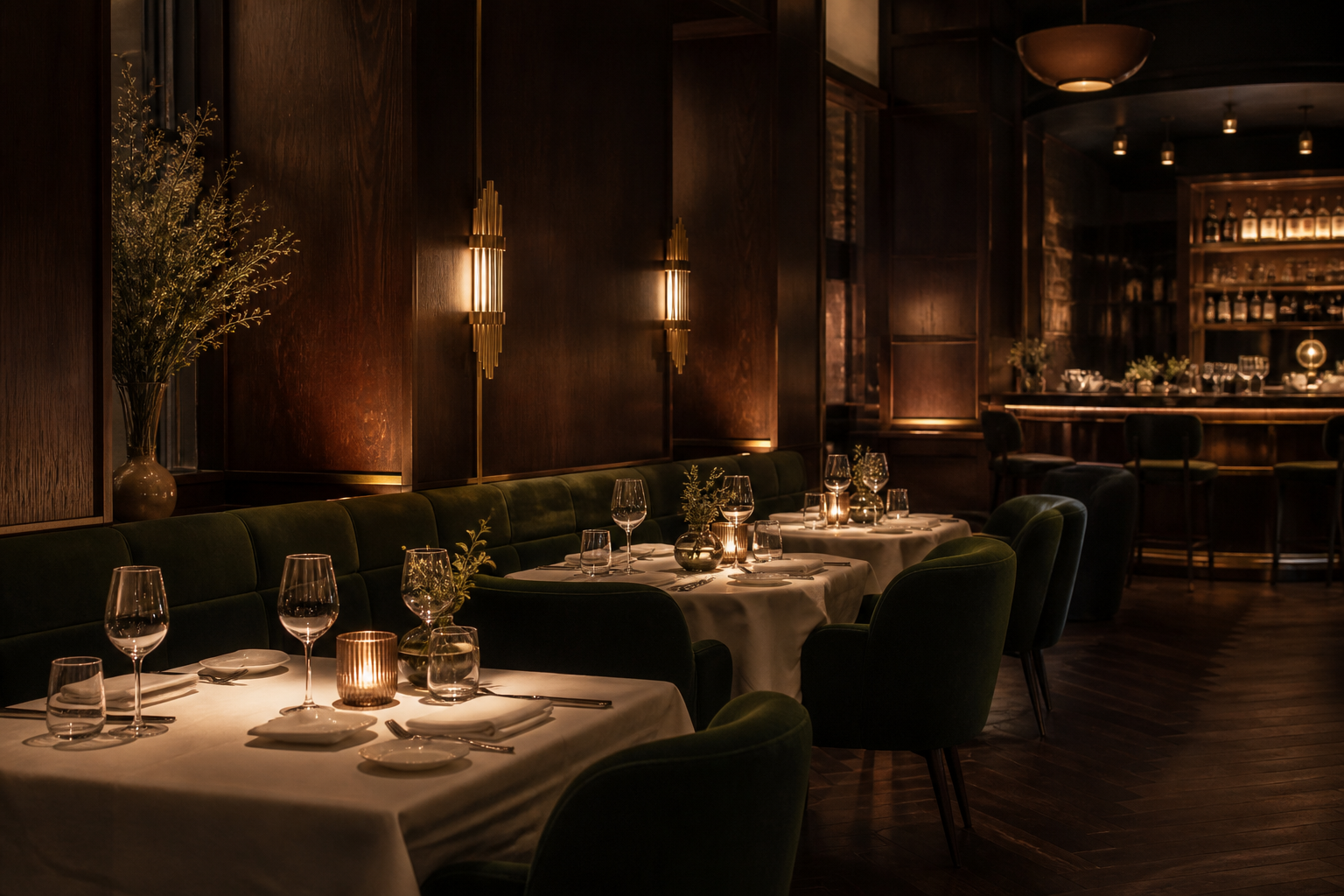 Wieczorna jadalnia restauracji Złoty Wieczór